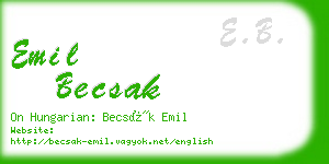 emil becsak business card